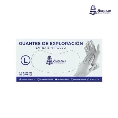 GUANTES LIBRES DE POLVO GRANDE CON 100 PIEZAS ANELSAM