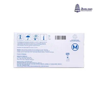 GUANTES DE LATEX MEDIANO CON 100 PIEZAS ANELSAM