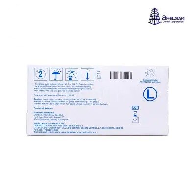 GUANTES DE LATEX GRANDE CON 100 PIEZAS ANELSAM