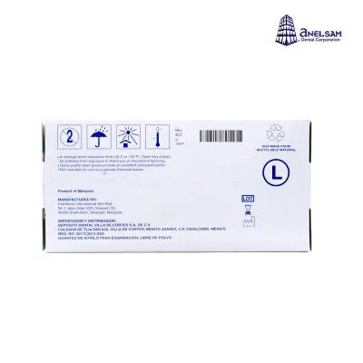 GUANTES AZUL DE NITRILO GRANDE CON 100 PIEZAS ANELSAM