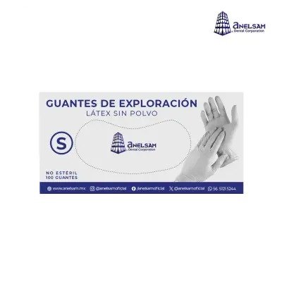GUANTES LIBRES DE POLVO CHICO CON 100 PIEZAS ANELSAM