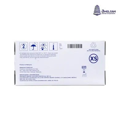 GUANTES AZUL DE NITRILO EXTRACHICO CON 100 PIEZAS ANELSAM