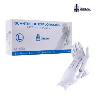 GUANTES DE LATEX GRANDE CON 100 PIEZAS ANELSAM