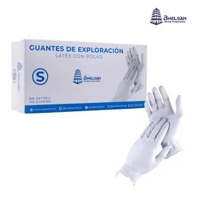 GUANTES DE LATEX CHICO CON 100 PIEZAS ANELSAM