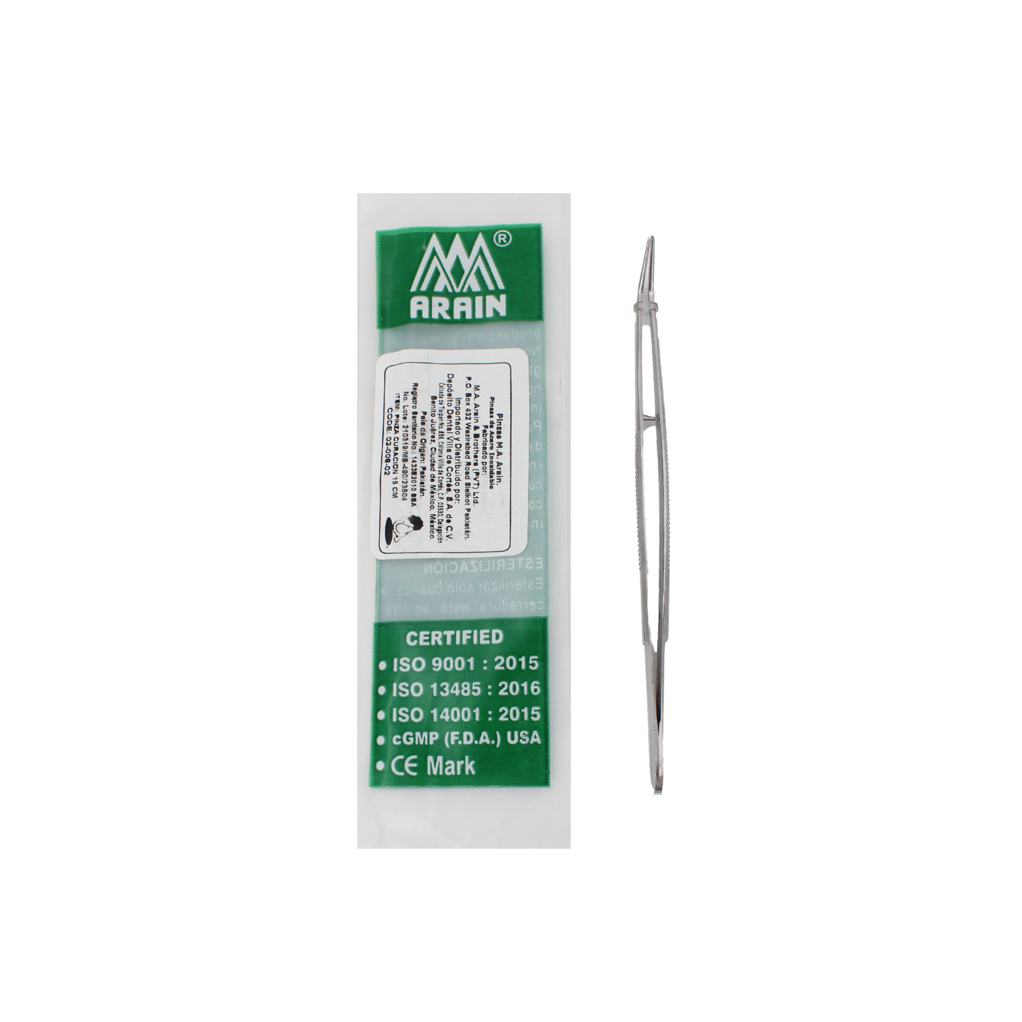 PINZA CURACION 15 CM ARAIN