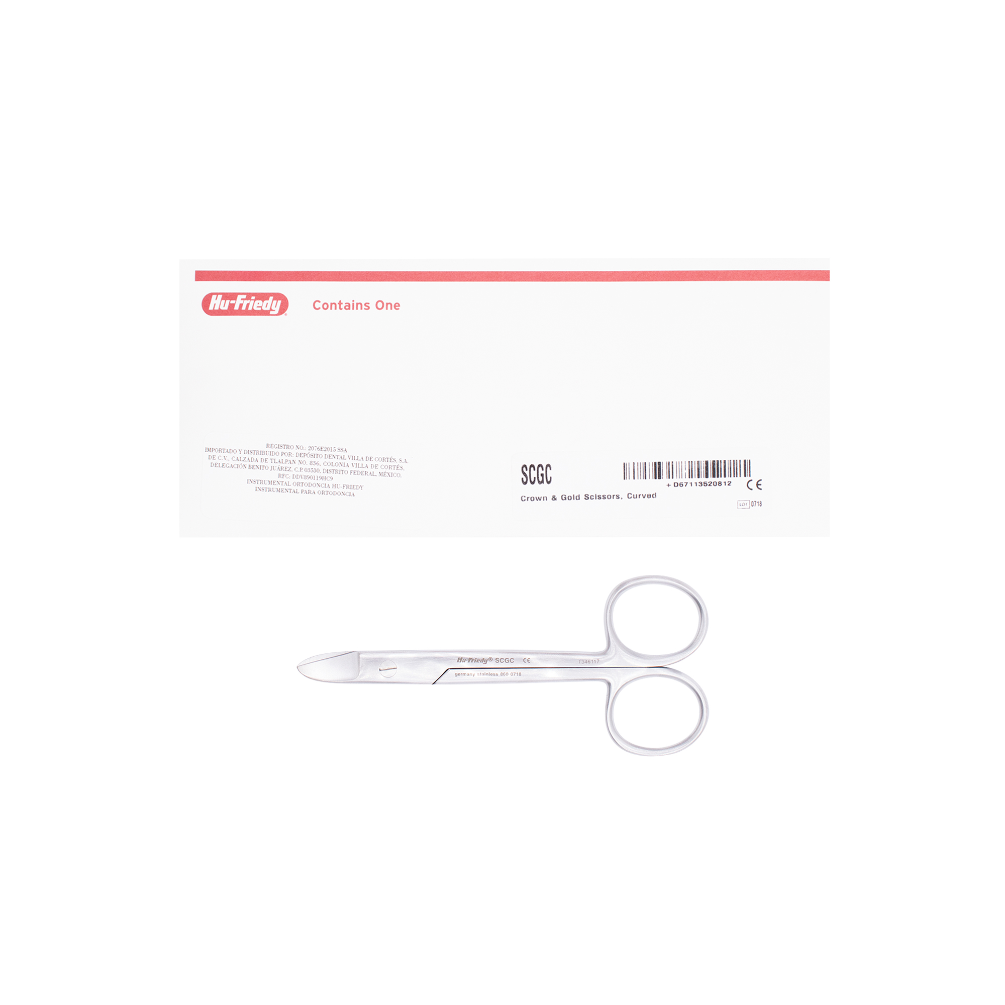 TIJERA ORO/CORONAS CURVA (12CM) HU-FRIEDY